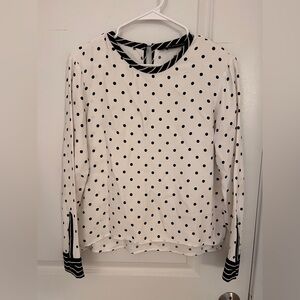 Zara Black and White Polka Dot Blouse